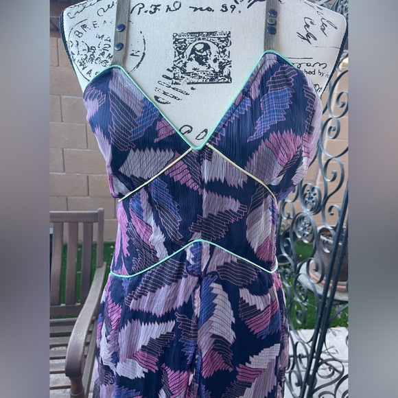 Diesel 100% Silk Fregius Vestito High Low Handkerchief Maxi Dress Sz XS - Picture 2 of 16